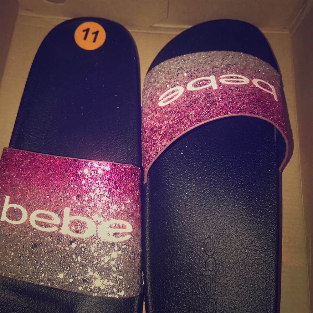 Silver and pink Bebe Sandals